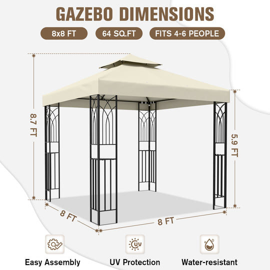 COOS BAY 8x8 Outdoor Patio Two-Tier Soft Top Gazebo