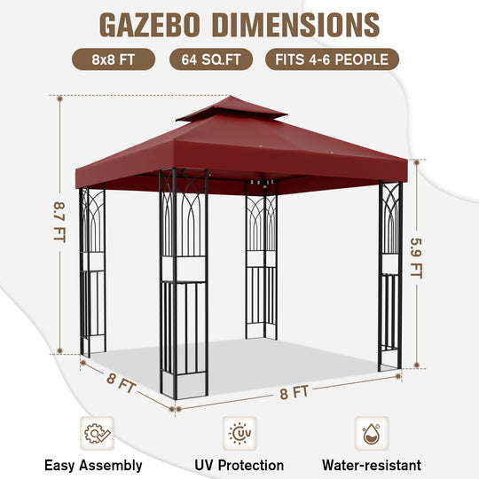 COOS BAY 8x8 Outdoor Patio Two-Tier Soft Top Gazebo