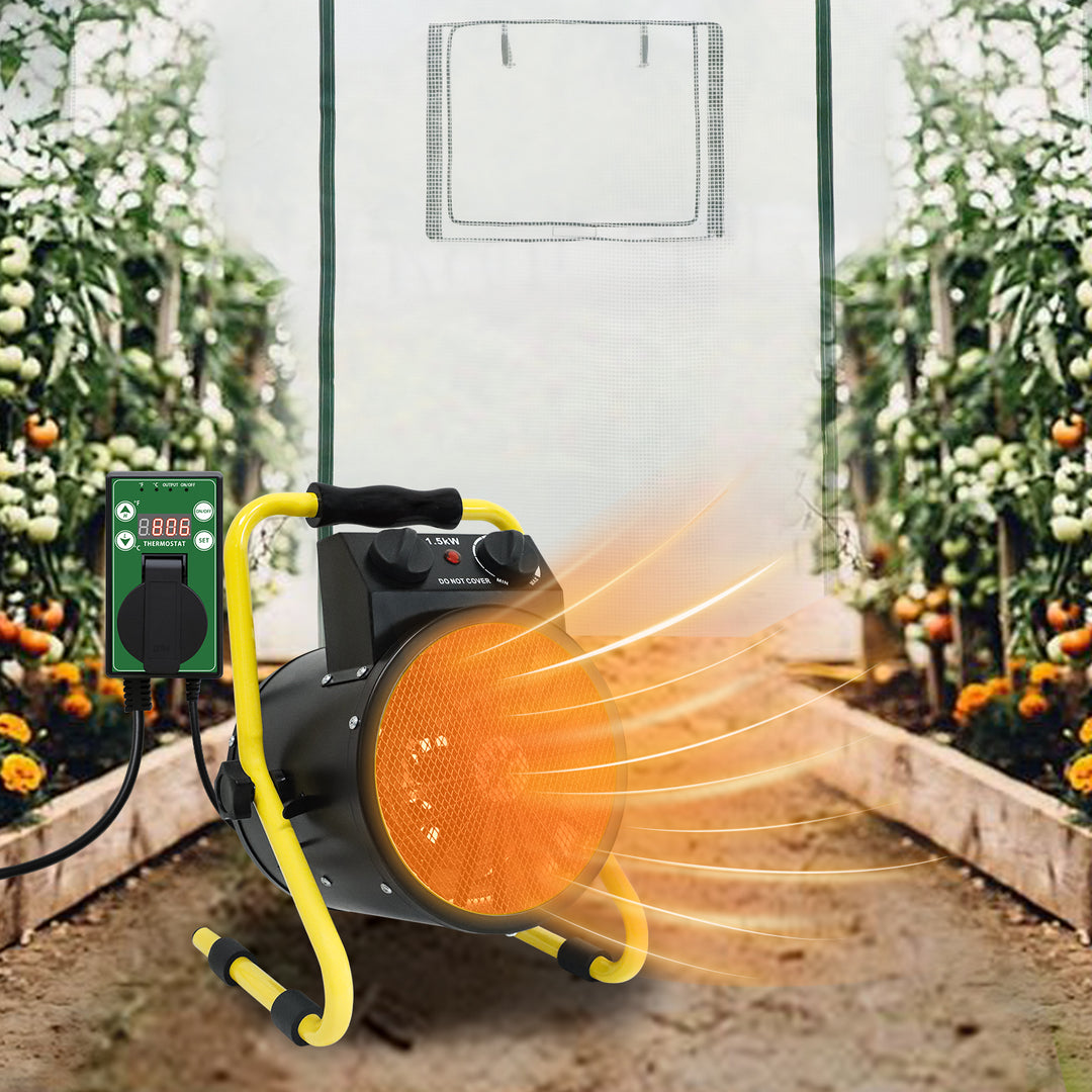 COOS BAY 1500W Outdoor Space Heater with Thermostat,1/2 Pack, Black