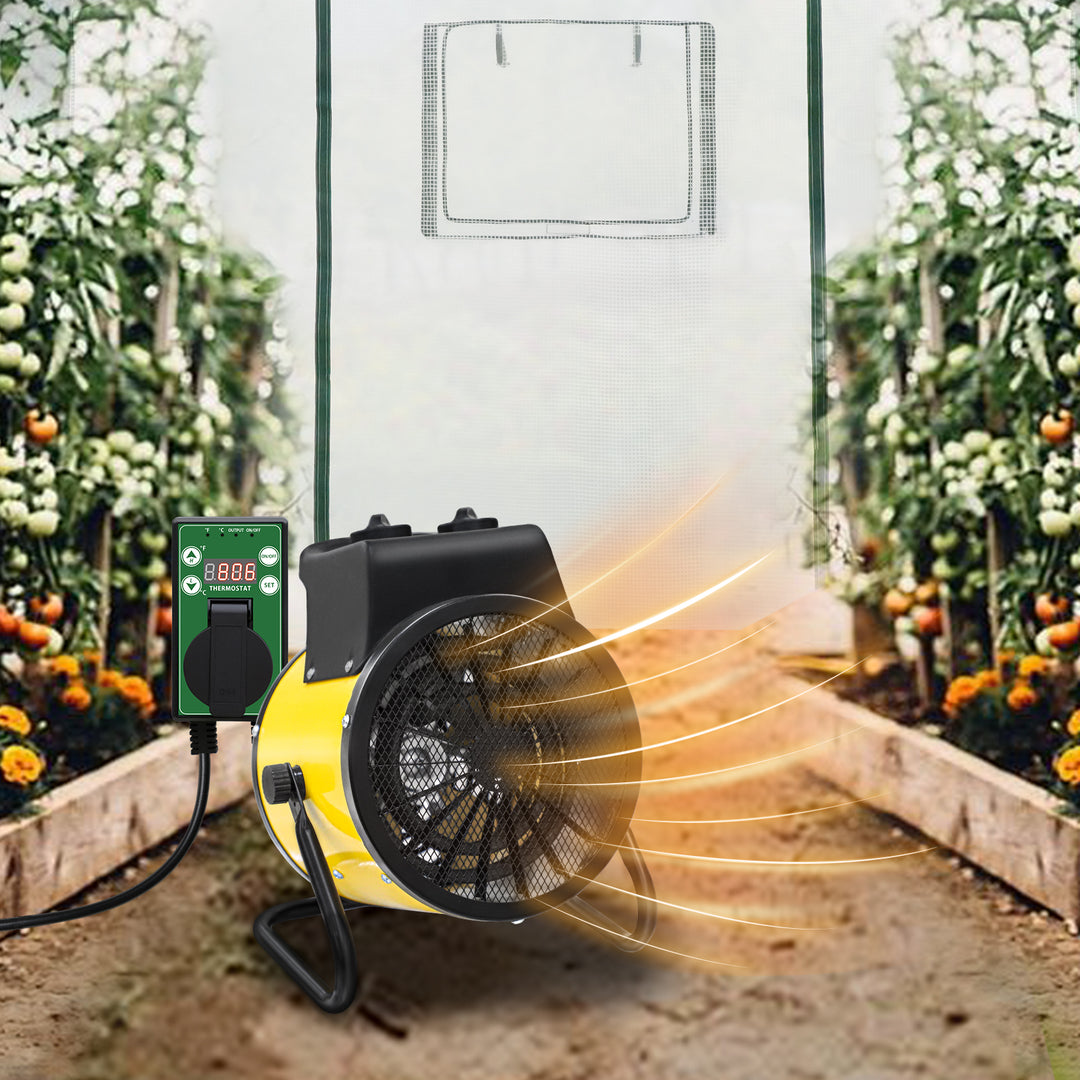 COOS BAY 1500W Radiant Spot Heater with Thermostat, 1/2 Pack, Yellow