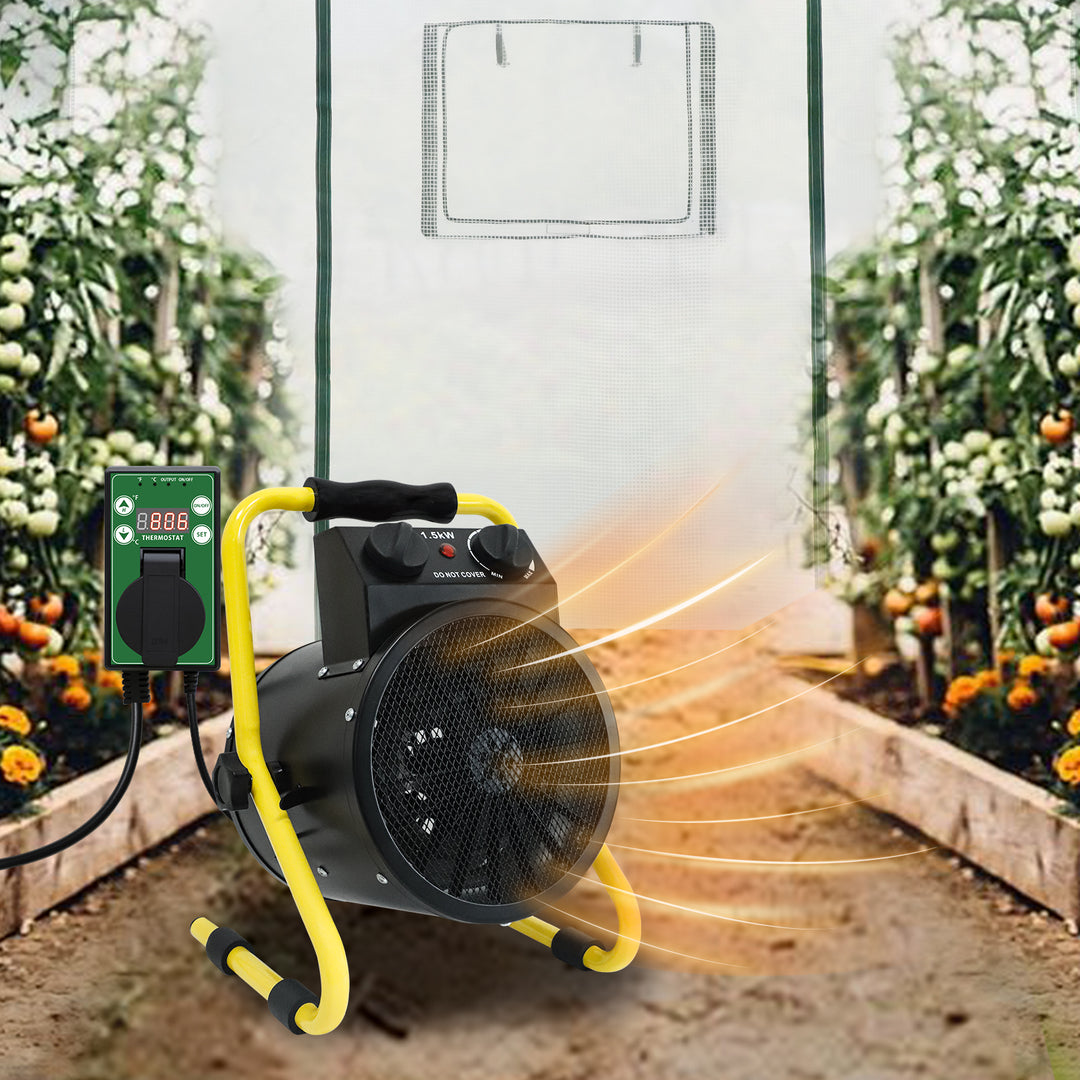 COOS BAY 1500W Radiant Spot Heater with Thermostat, 1/2 Pack, Black