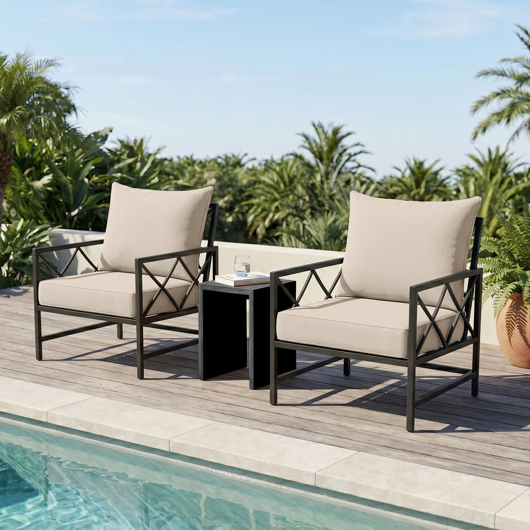 COOS BAY Deep Seat Patio Chair Cushions, 2 Pack