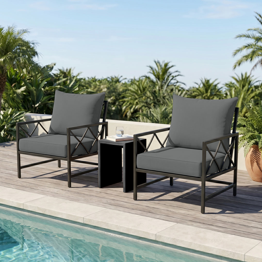 COOS BAY Deep Seat Patio Chair Cushions, 2 Pack