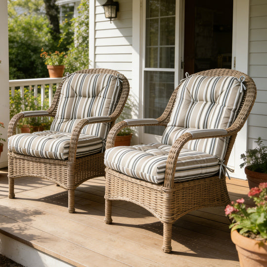 COOS BAY Tufted High Back Chair Cushions, 42x21 Inch, 4 Pack