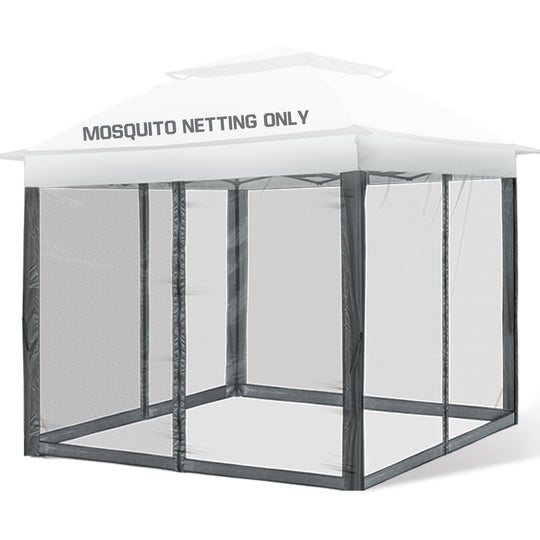 COOS BAY 10’ X 10’ Replacement Mosquito Netting with Zippers(4 Sidewalls Only, Frame and Top NOT Included)