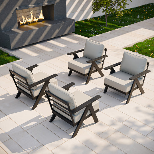 COOS BAY Iron Luxe Modern Outdoor Patio Chairs Set of 2/4