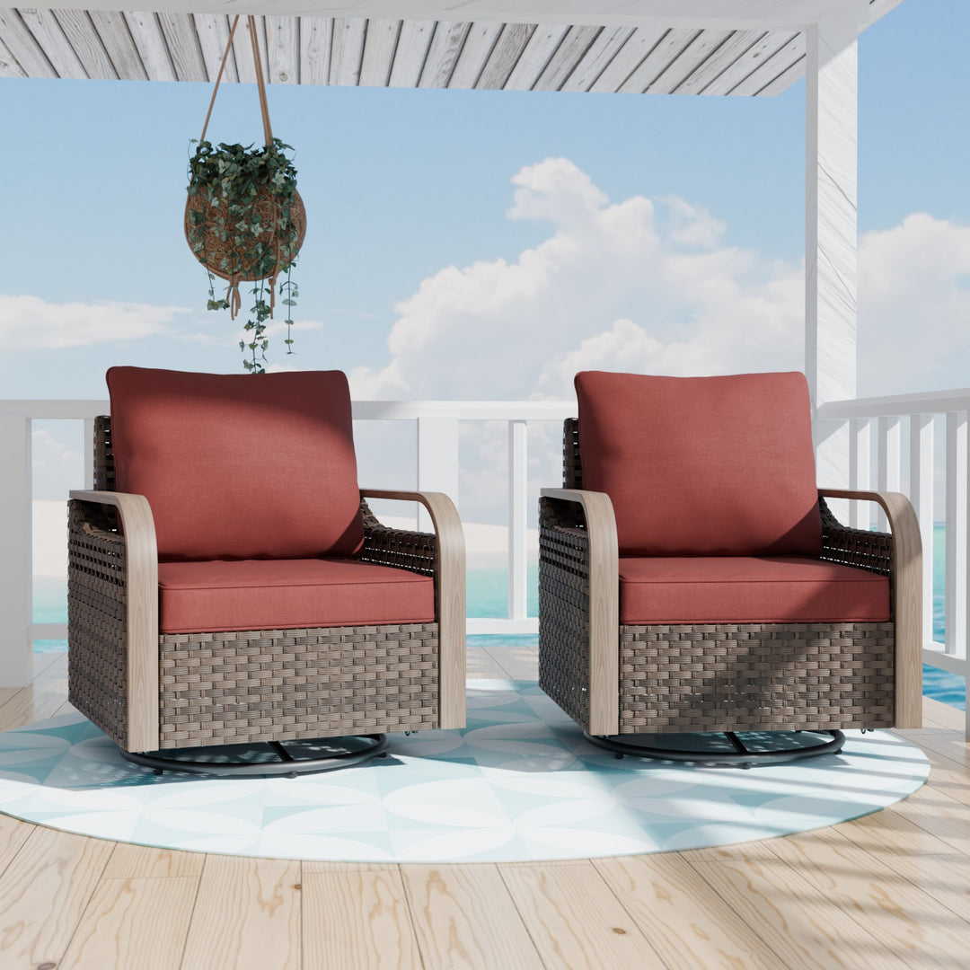COOS BAY Modern 2 PCS Swivel Rocker Chairs