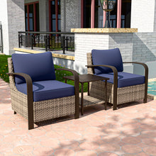 Load image into Gallery viewer, Palm Breeze Outdoor Patio Wicker Chairs with Side Table, 3 pcs