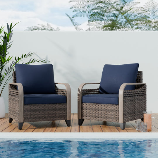 COOS BAY Modern Wicker 2 PCS Patio Chairs