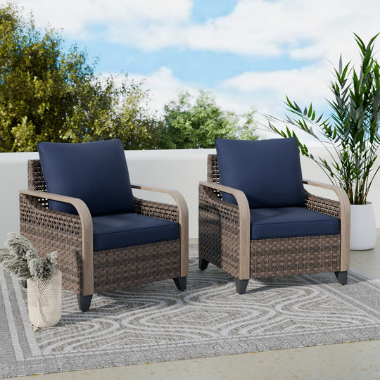 COOS BAY Modern Wicker 2 PCS Patio Chairs