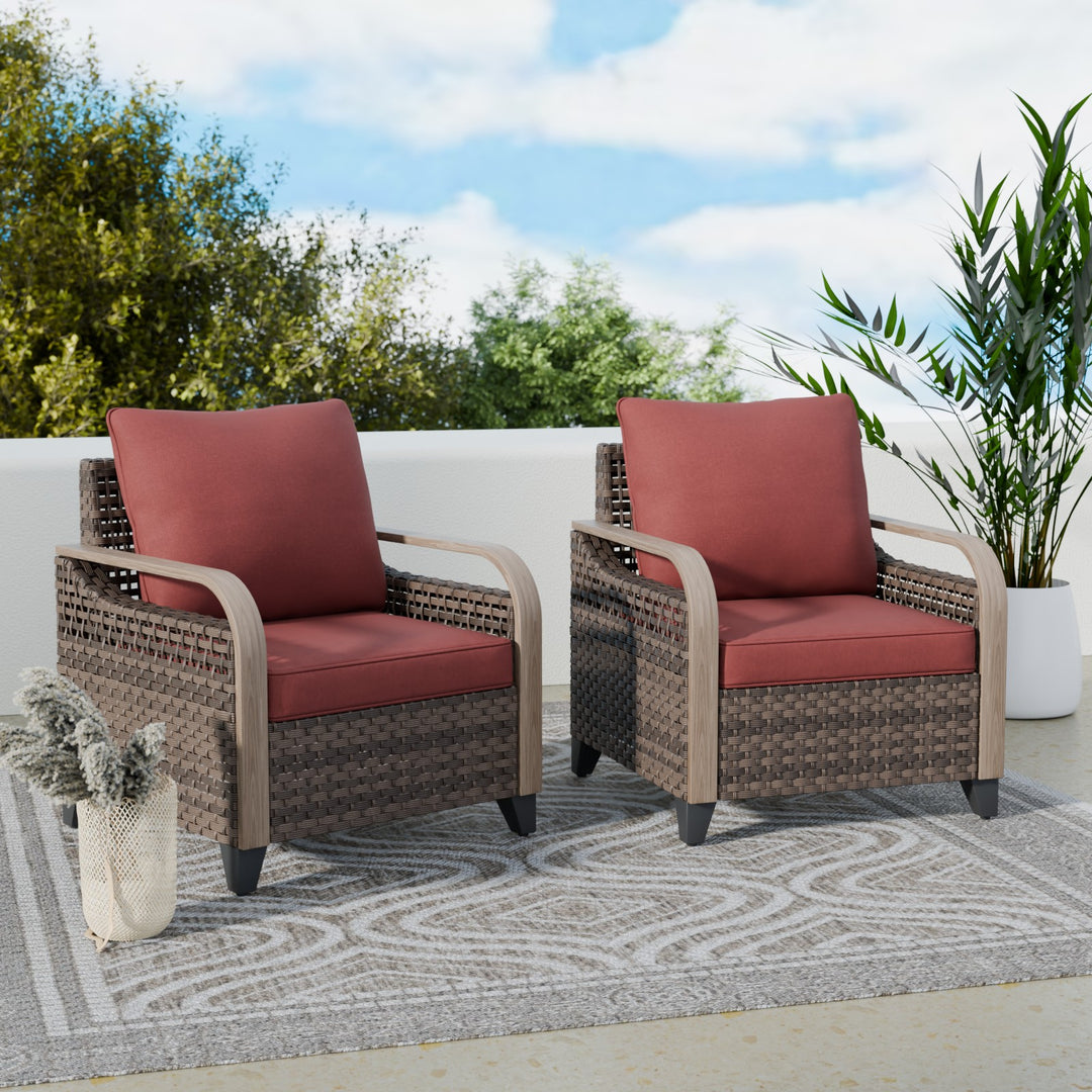 COOS BAY Modern Wicker 2 PCS Patio Chairs