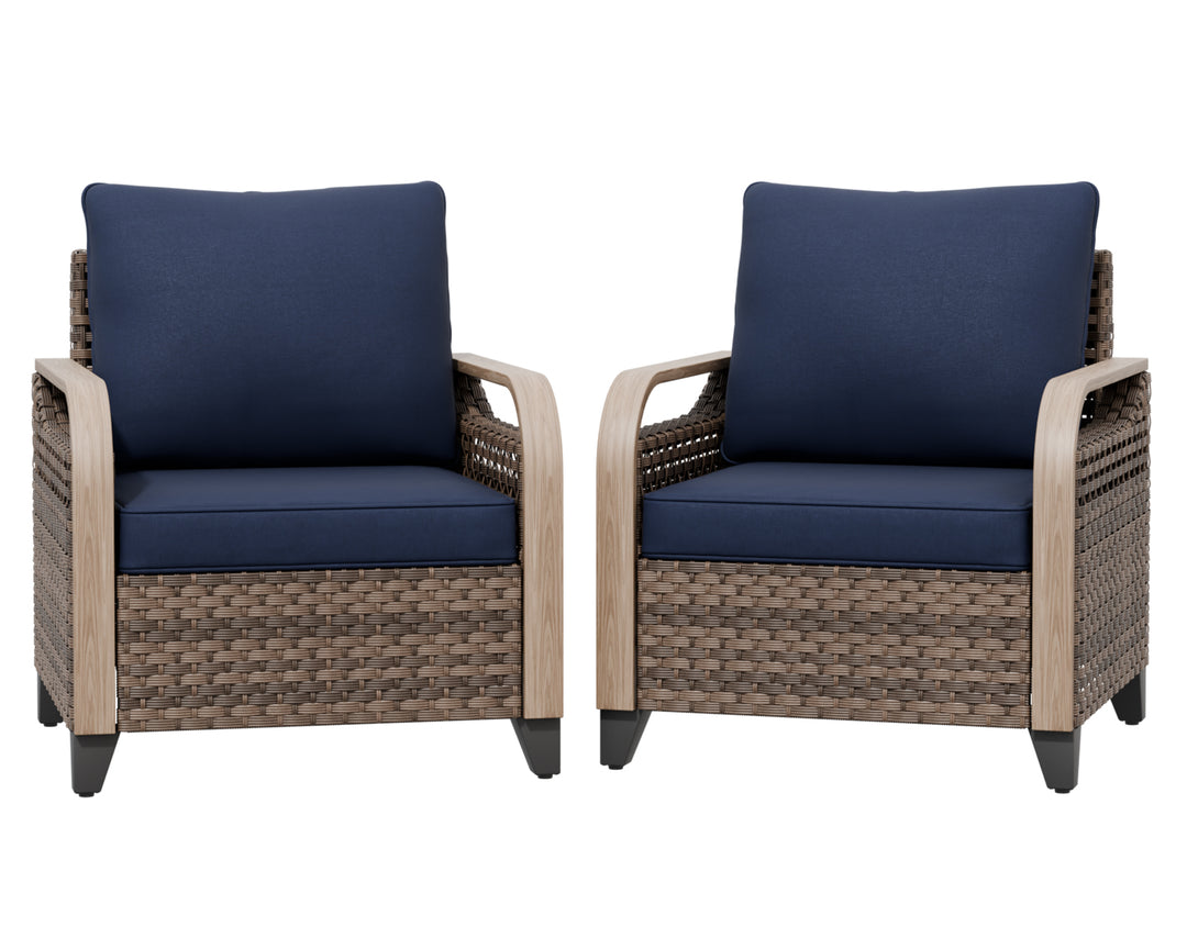 COOS BAY Modern Wicker 2 PCS Patio Chairs