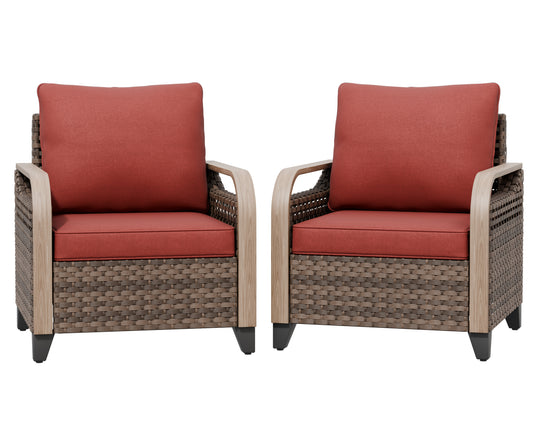 COOS BAY Modern Wicker 2 PCS Patio Chairs