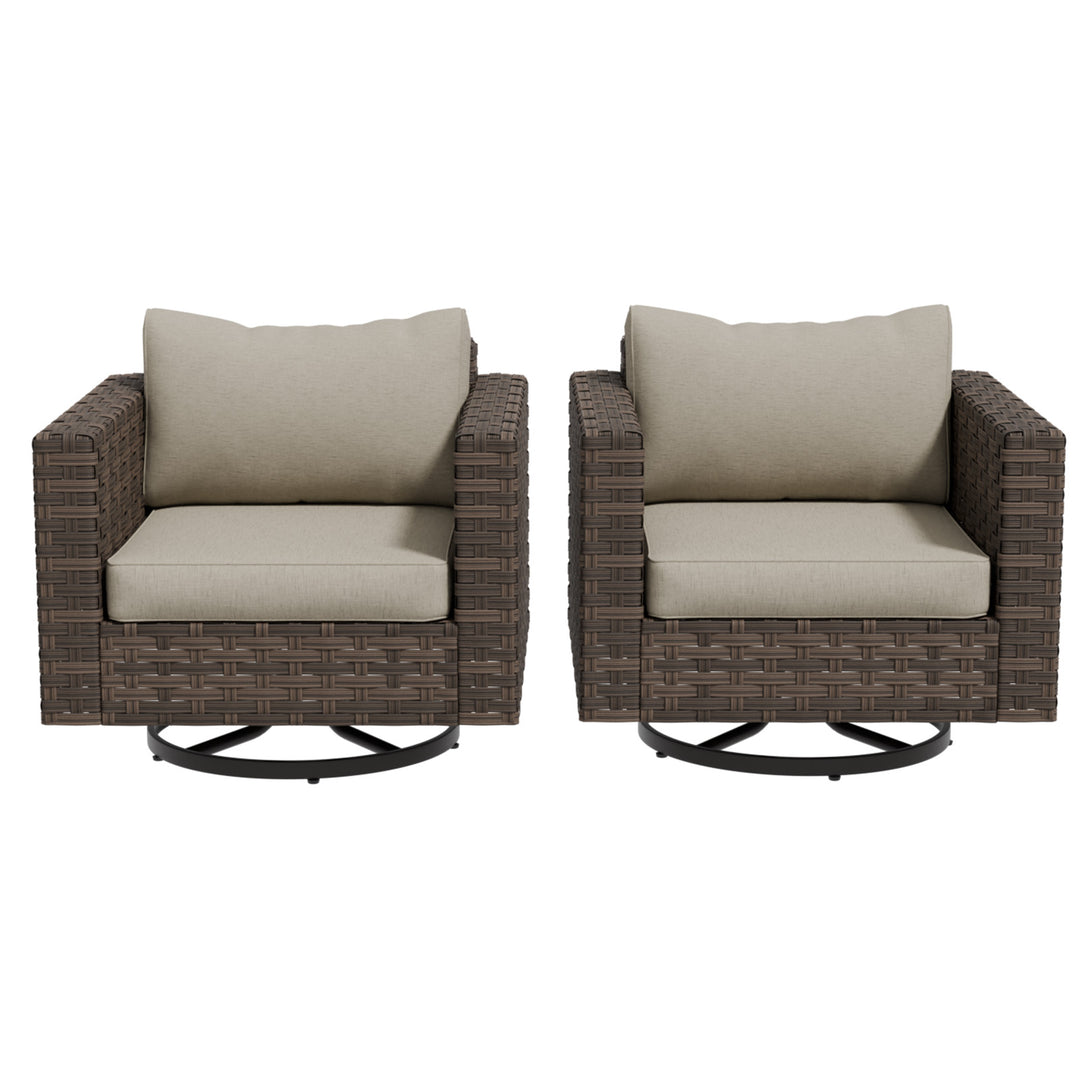 COOS BAY Lanai Chic Outdoor Swivel Rocking Chair, Set of 1, 2, 4