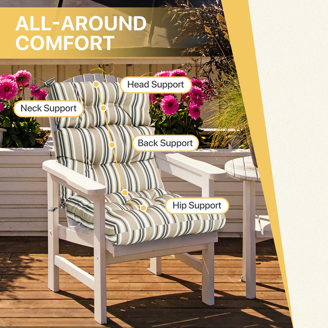 COOS BAY Outdoor Chair Cushions High Back 46x22 Inch, 4 Pack