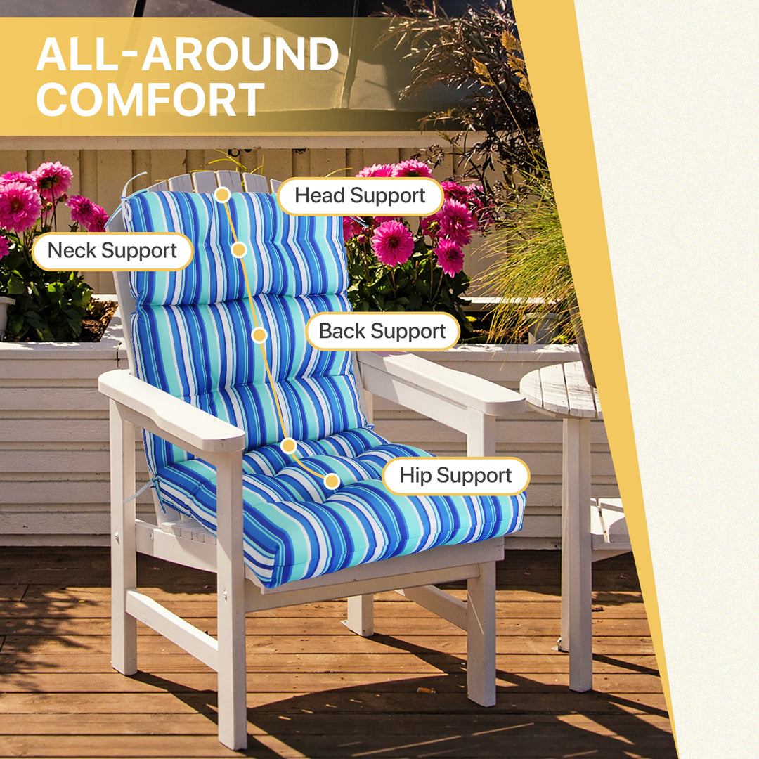 COOS BAY Outdoor Chair Cushions High Back 46x22 Inch, 2 Pack