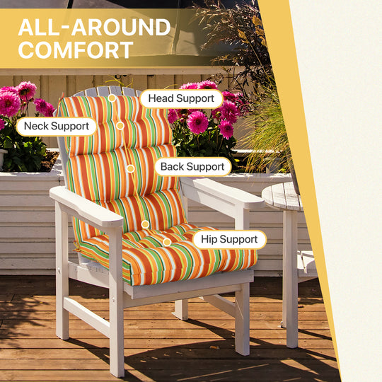 COOS BAY Outdoor Chair Cushions High Back 46x22 Inch, 2 Pack