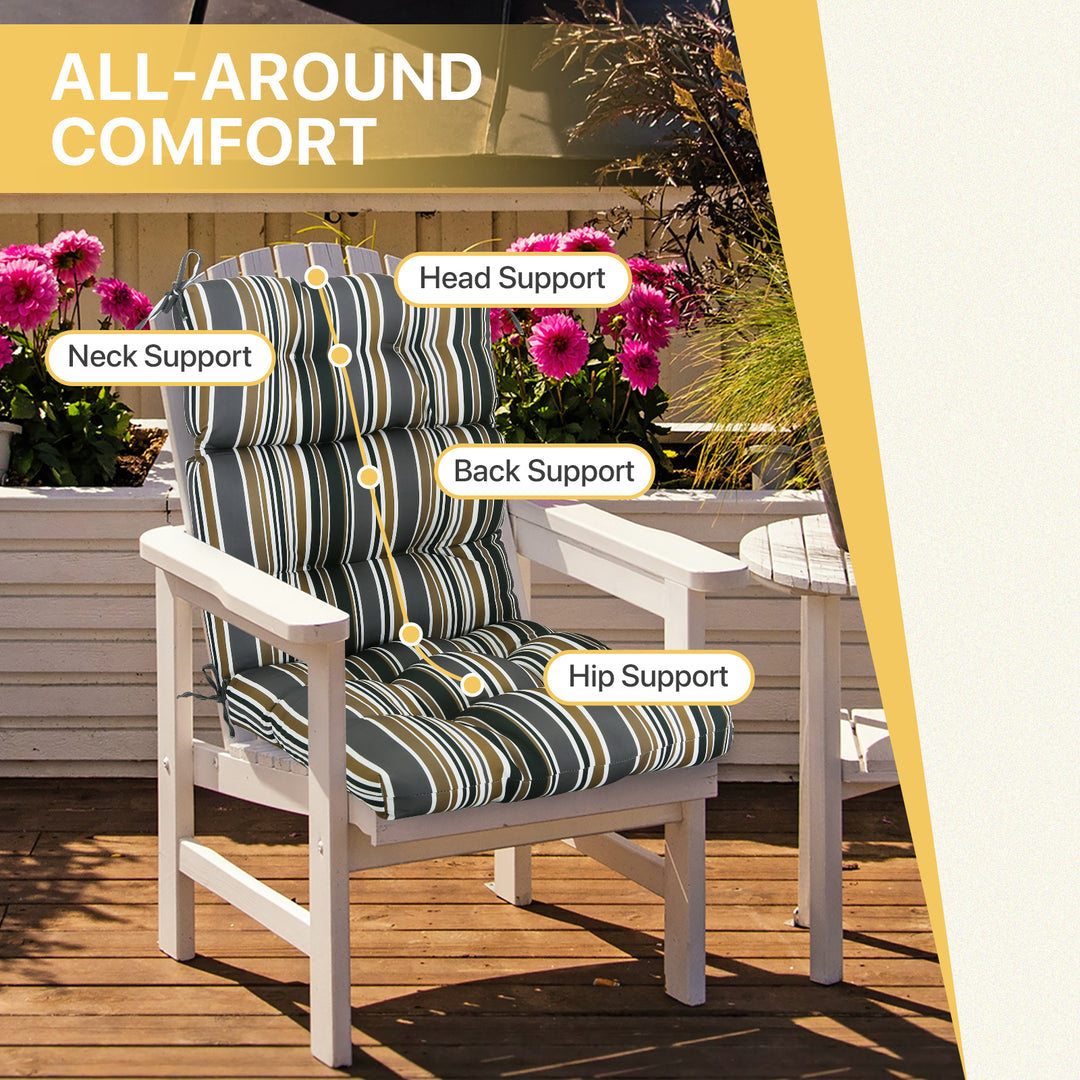 COOS BAY Outdoor Chair Cushions High Back 46x22 Inch, 2 Pack