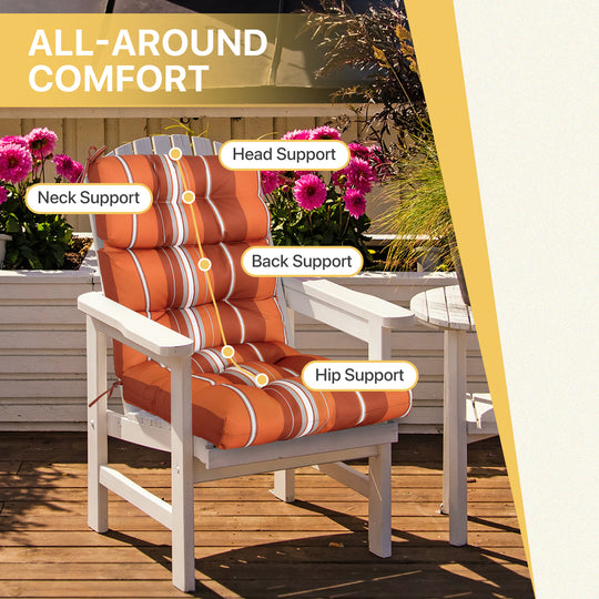 COOS BAY Outdoor Chair Cushions High Back 46x22 Inch, 2 Pack
