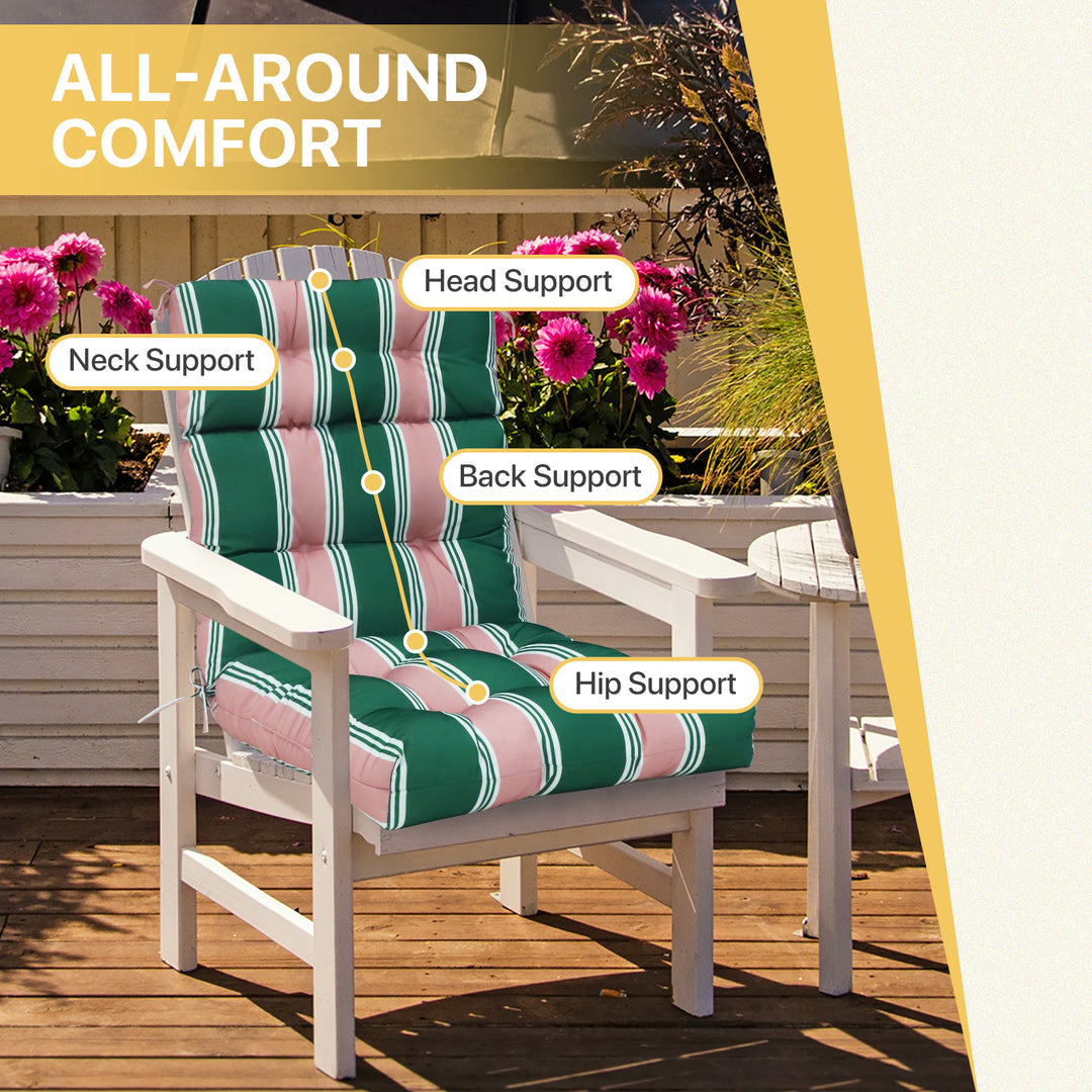 COOS BAY Outdoor Chair Cushions High Back 46x22 Inch, 2 Pack