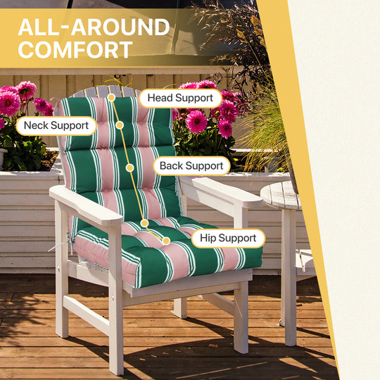 COOS BAY Outdoor Chair Cushions High Back 46x22 Inch, 2 Pack