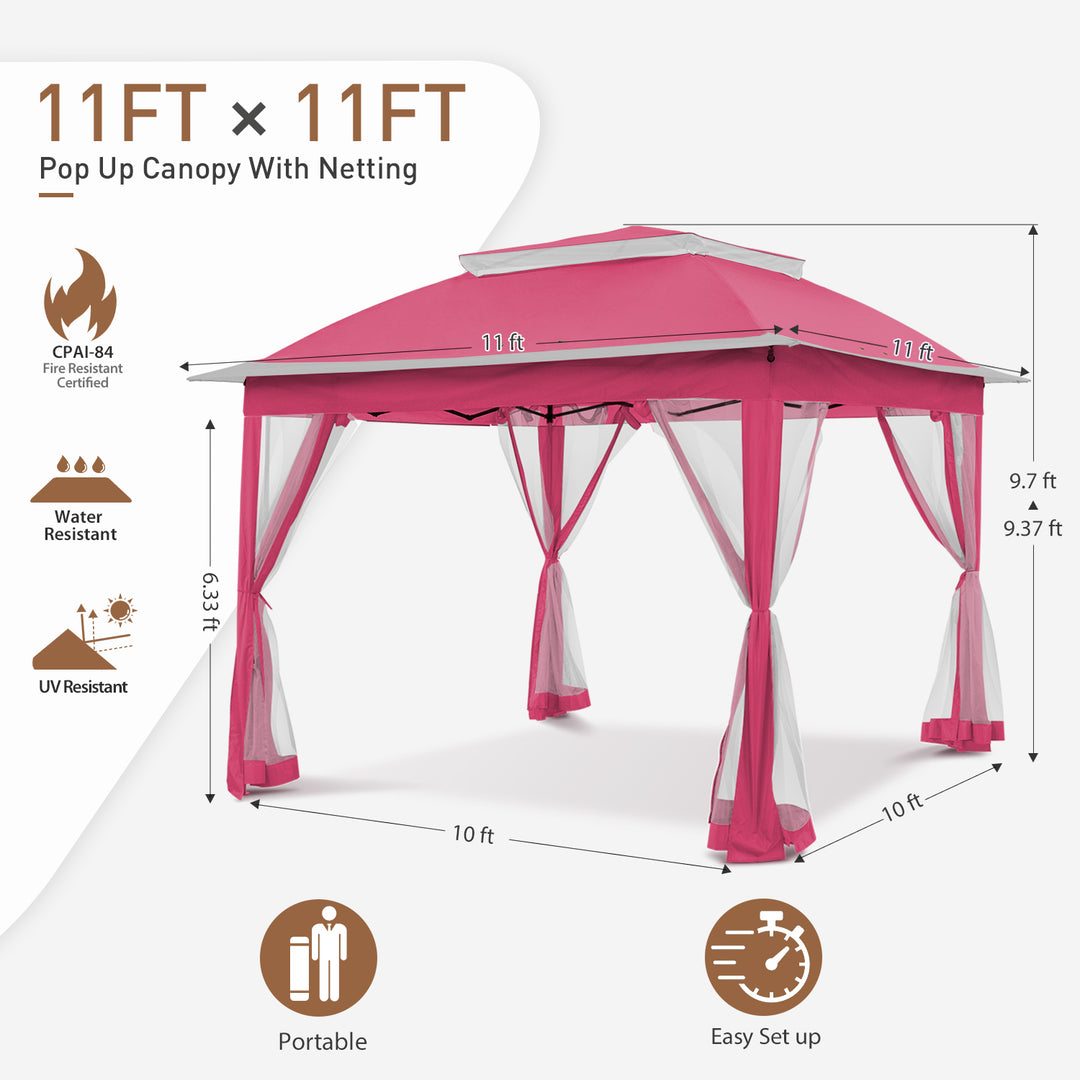 COOS BAY 11x11 Pop Up Gazebo with Mesh Netting