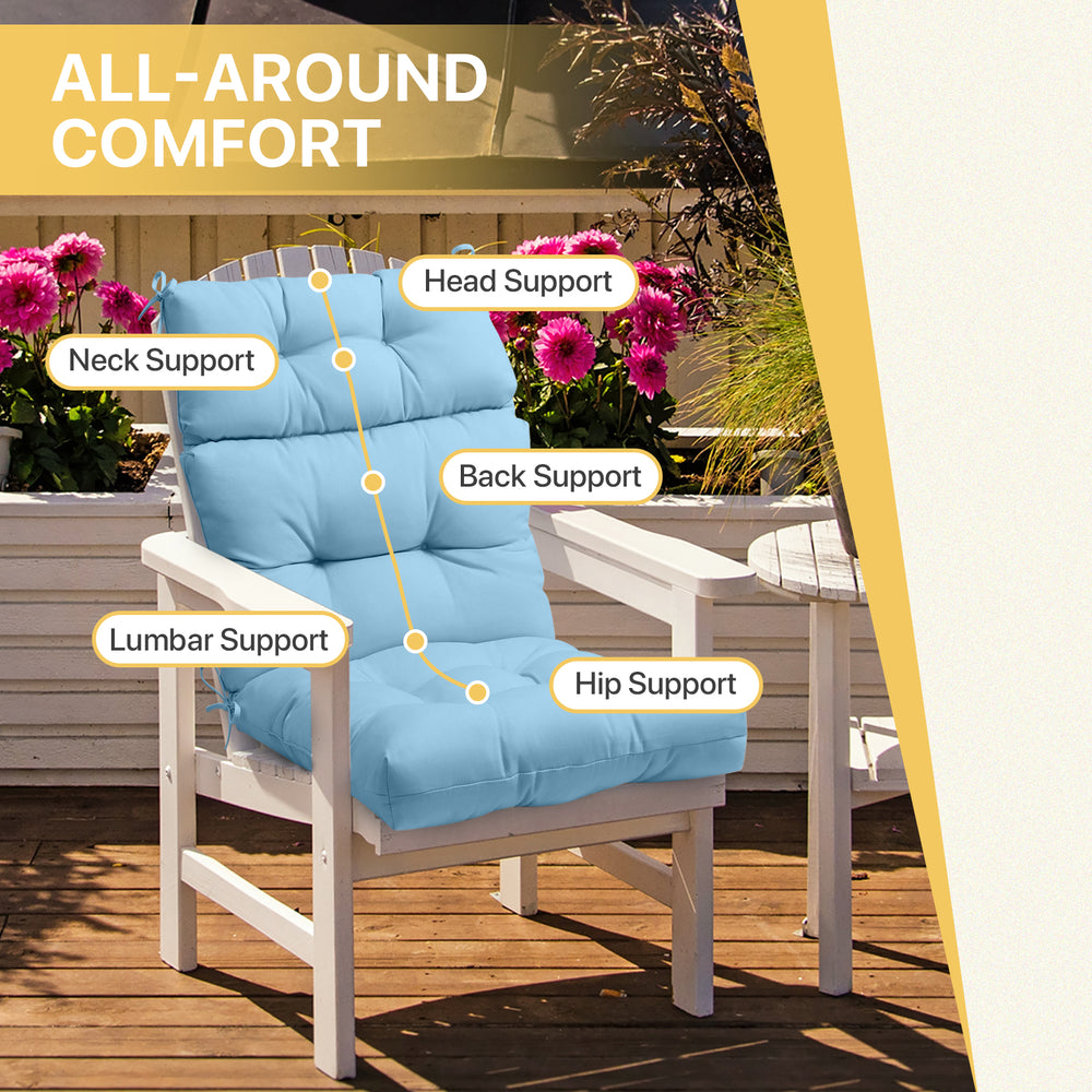 COOS BAY Outdoor Chair Cushions High Back 46x22 Inch, 2 Pack