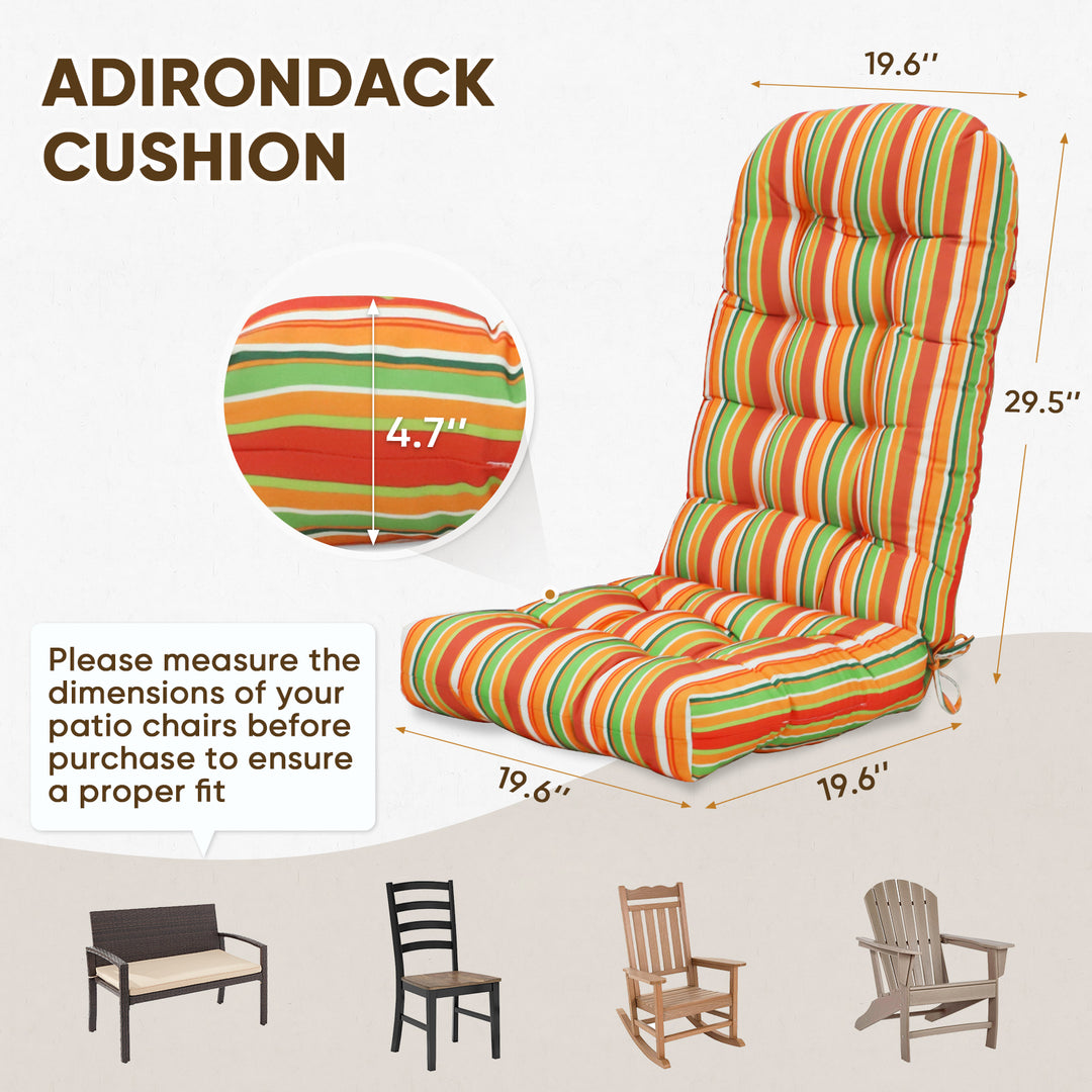 COOS BAY High Back Adirondack Chair Cushions, 49x20x5, Set of 2