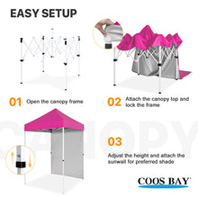 Load image into Gallery viewer, COOS BAY 5x5 Outdoor Portable Canopy Tent with One Removable Sunwall