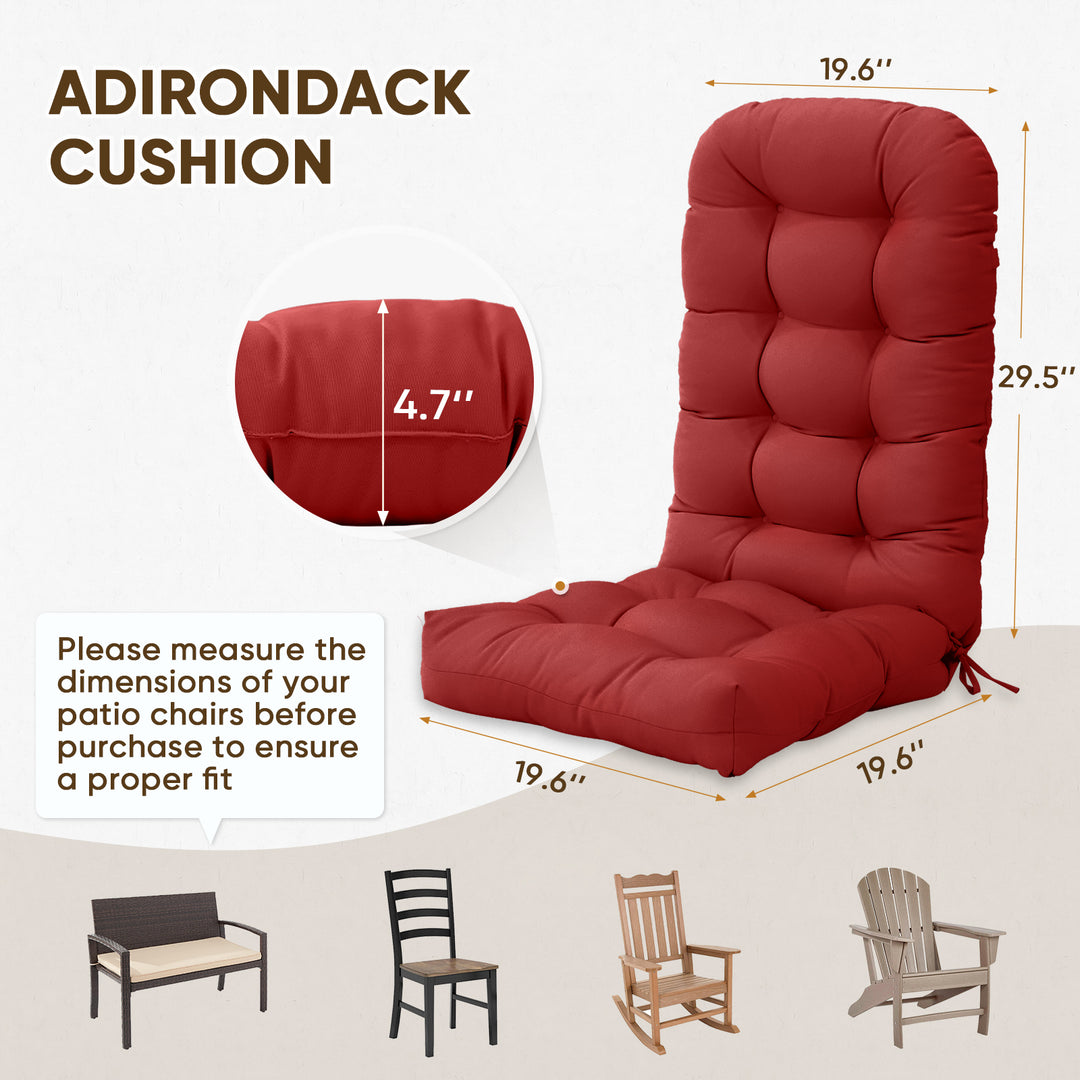 COOS BAY High Back Adirondack Chair Cushions, 49x20x5, Set of 2