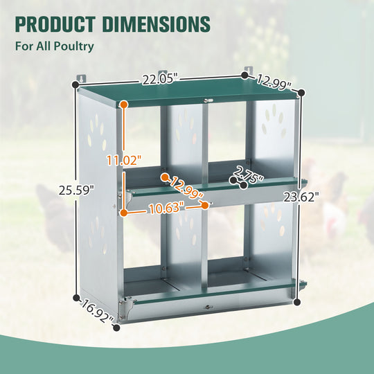 COOS BAY Metal Chicken Nesting Box, Green