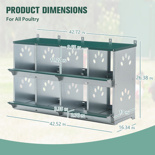 COOS BAY Metal Chicken Nesting Box, Green