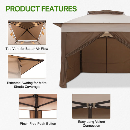 COOS BAY 11x11 Pop Up Gazebo with 4 Sidewalls