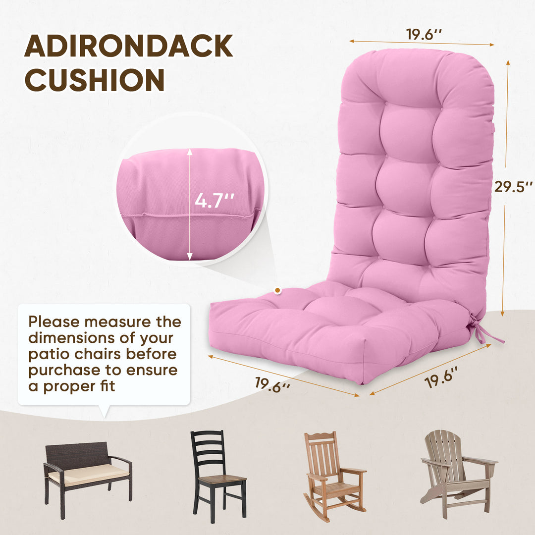 COOS BAY High Back Adirondack Chair Cushions, 49x20x5, Set of 2