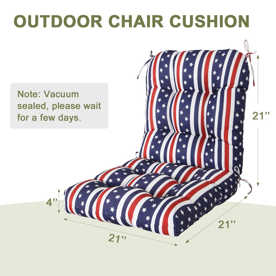 COOS BAY Tufted High Back Chair Cushions, 42x21 Inch, Set of 2