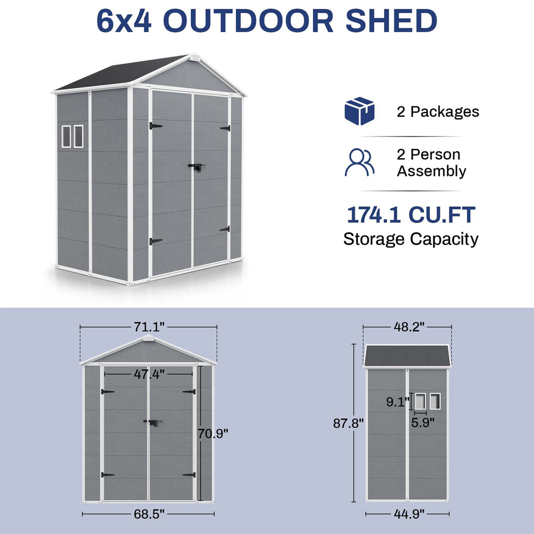 COOS BAY 5x3/6x4/8x6/8x8 Outdoor Storage Shed