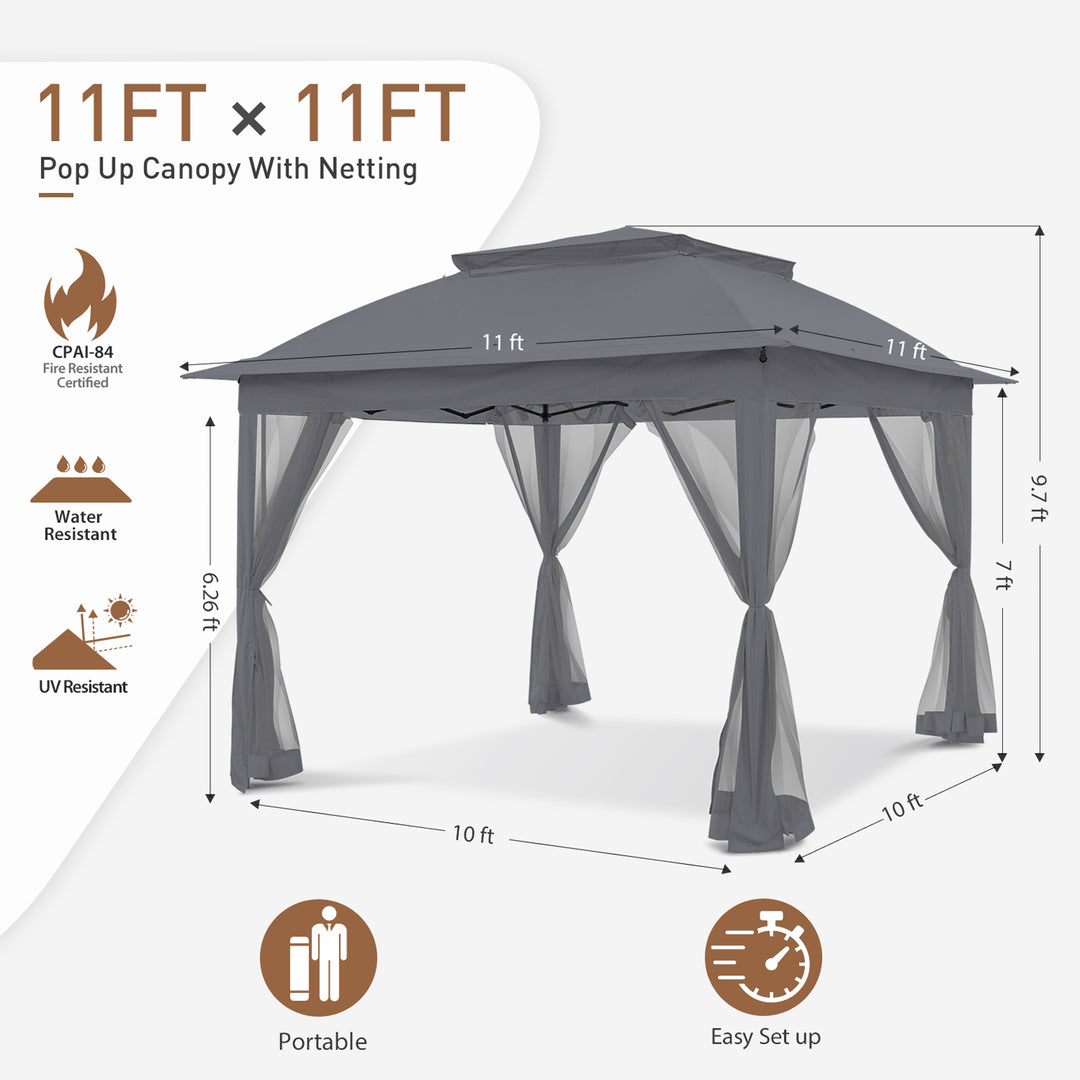 COOS BAY 11x11 Pop-Up Gazebo with Netting