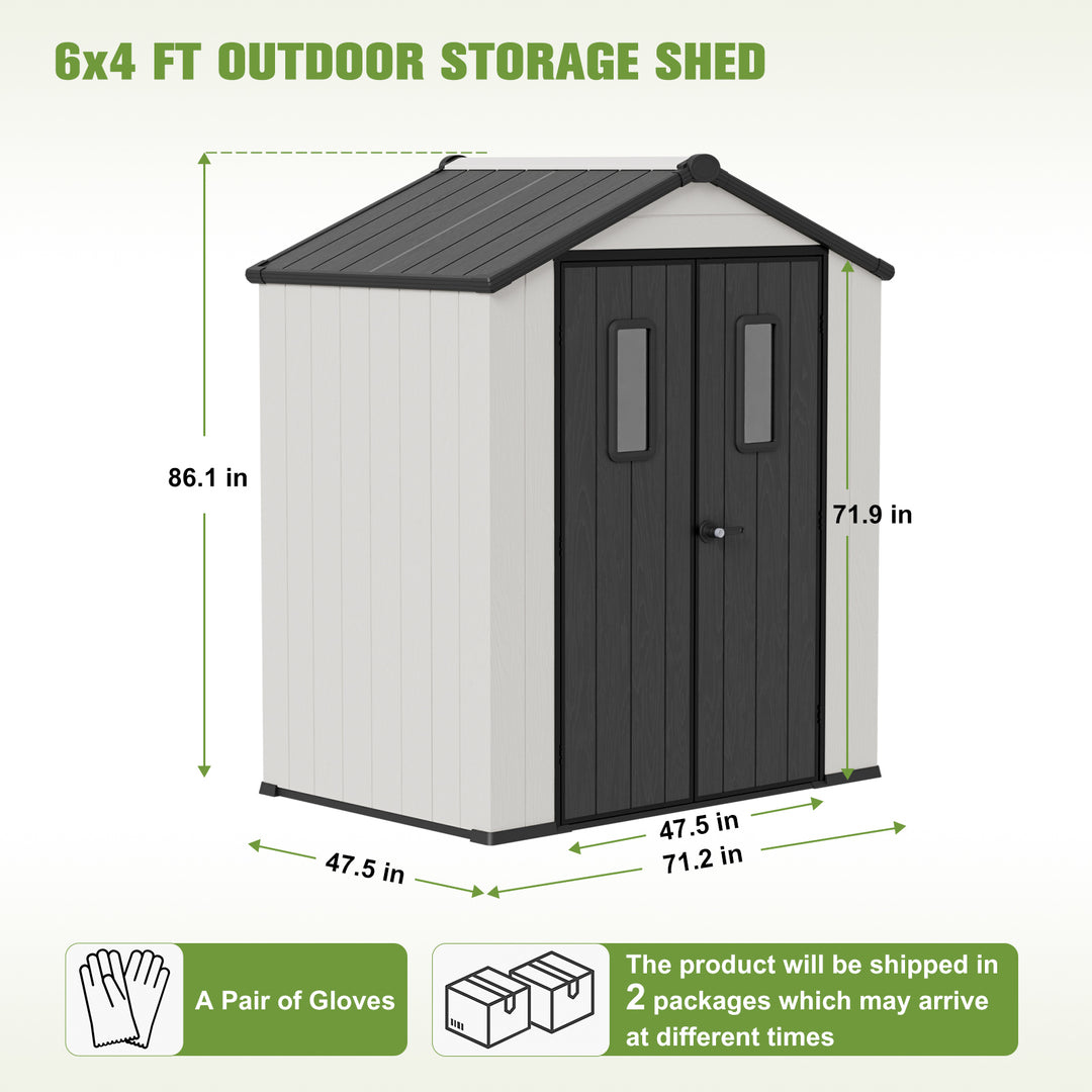 COOS BAY 8x6/8x8/5x3/6x4 Outdoor Storage Shed with Floor, Lockable Doors