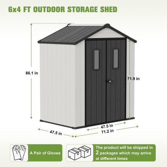 COOS BAY 8x6/8x8/5x3/6x4 Outdoor Storage Shed with Floor, Lockable Doors
