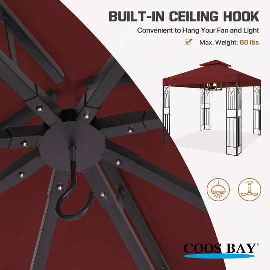 COOS BAY 8x8 Outdoor Patio Two-Tier Soft Top Gazebo