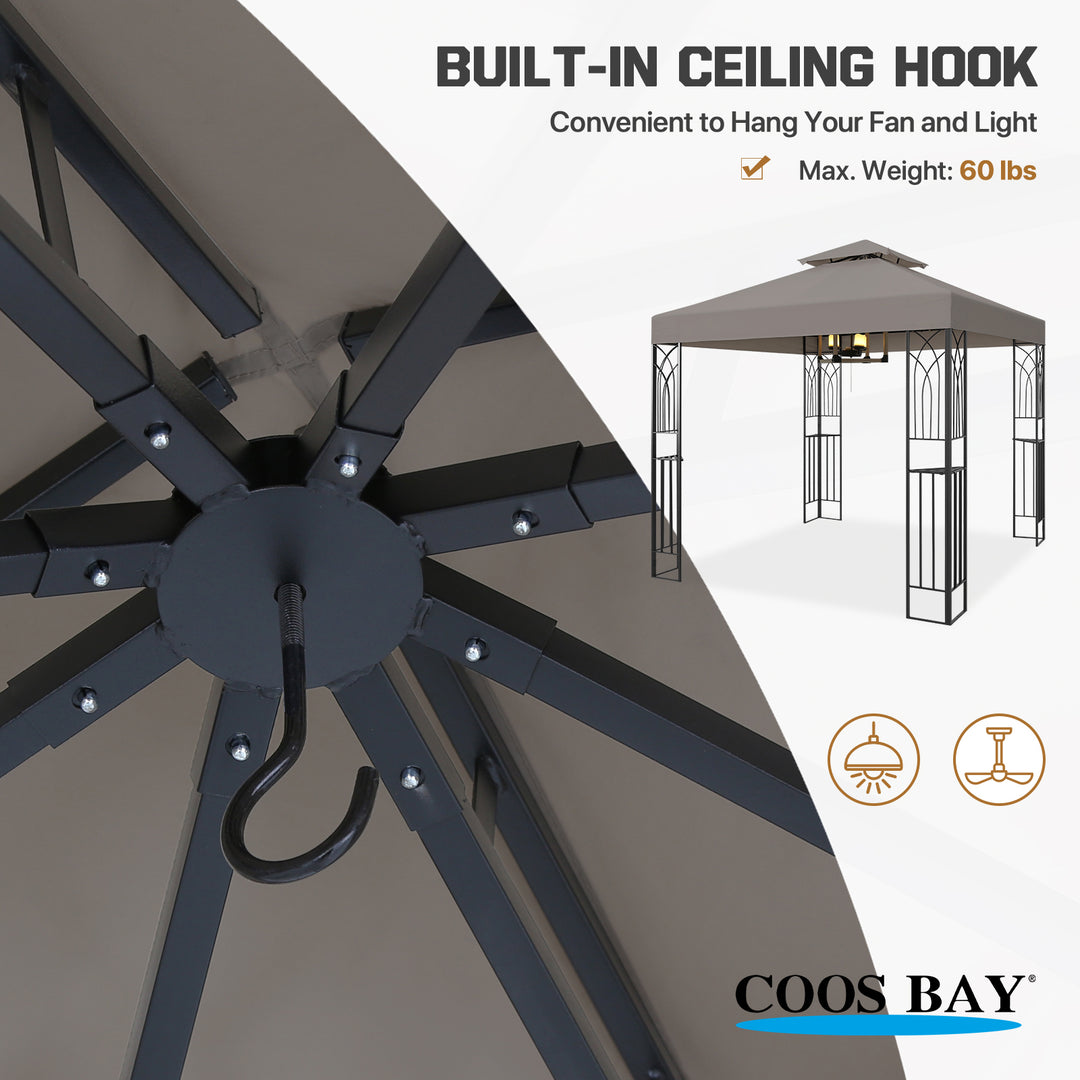 COOS BAY 8x8 Outdoor Patio Two-Tier Soft Top Gazebo