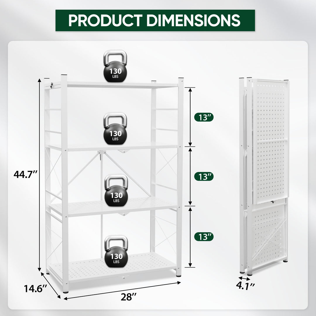 COOS BAY 4 Tier Foldable Greenhouse Shelf, Heavy Duty Metal Plant Stand, 1/2 Pack, Black
