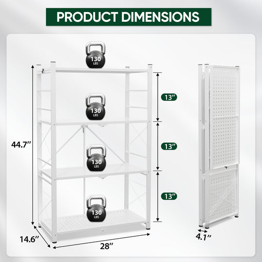 COOS BAY 4 Tier Foldable Greenhouse Shelf, Heavy Duty Metal Plant Stand, 1/2 Pack, Black