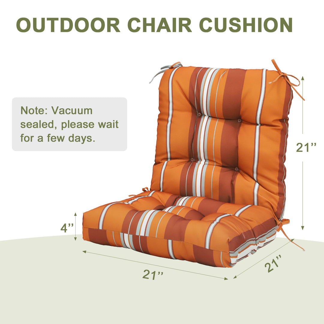 COOS BAY Tufted High Back Chair Cushions, 42x21 Inch, 4 Pack