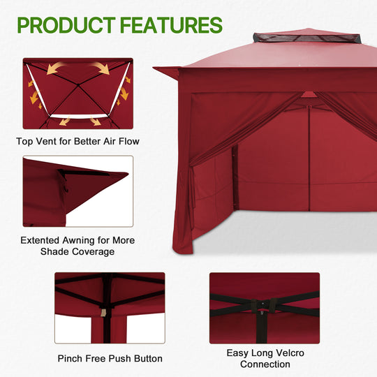 COOS BAY 11x11 Pop Up Gazebo with 4 Sidewalls