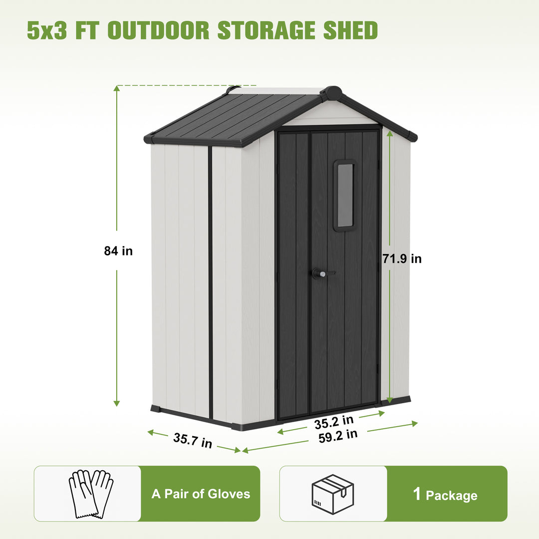 COOS BAY 8x6/8x8/5x3/6x4 Outdoor Storage Shed with Floor, Lockable Doors