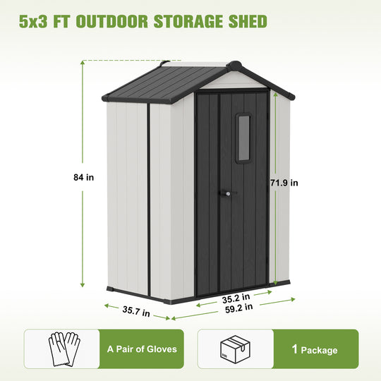 COOS BAY 8x6/8x8/5x3/6x4 Outdoor Storage Shed with Floor, Lockable Doors