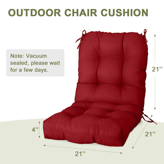 COOS BAY Tufted High Back Chair Cushions, 42x21 Inch, 4 Pack