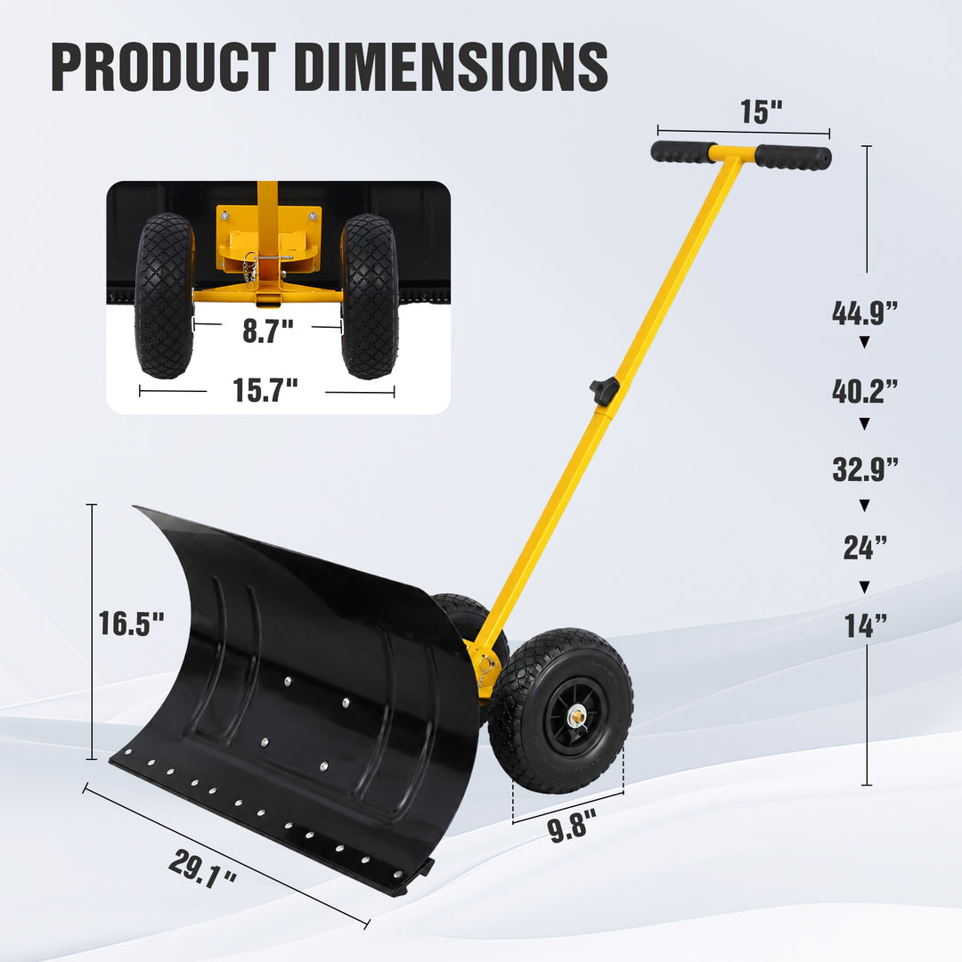 COOS BAY Wheeled Snow Shovel for Driveway