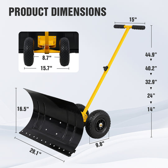 COOS BAY Wheeled Snow Shovel for Driveway
